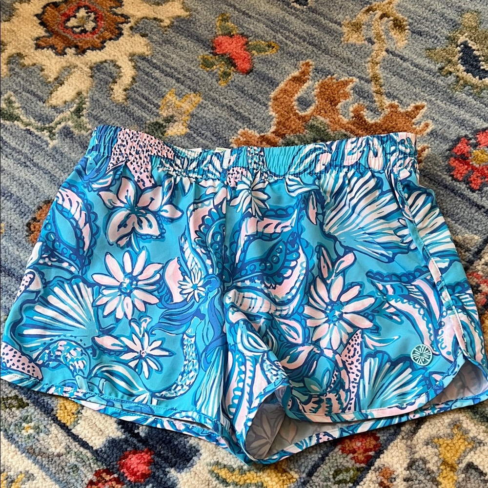 Lilly Pulitzer Kids Floral Blue and Pink Shorts